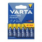 Μπαταρία Alkaline Varta Longlife Power AA LR06 Plastic Free (6 τεμ.)
