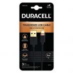 Καλώδιο Σύνδεσης USB 2.0 Duracell Braided Kevlar USB A σε Micro USB 1m Μαύρο