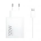 Φορτιστής Ταξιδίου Ταχείας Φόρτισης Xiaomi HyperCharge Combo με Έξοδο USB A 120W & Καλώδιο USB C 1m Λευκό