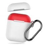 Θήκη Σιλικόνης AhaStyle PT46 Apple AirPods Tone με Γάντζο Λευκό-Κόκκινο