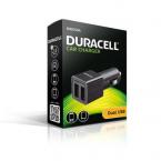 Φορτιστής Αυτοκινήτου Duracell με Διπλή Έξοδο USB 4.8A Μαύρο