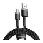 Καλώδιο Σύνδεσης USB 2.0 Baseus Cafule USB A σε USB C 3A 1m Μαύρο-Γκρι