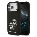 Θήκη Σιλικόνης Karl Lagerfeld Apple iPhone 17 Pro Sketch & Logo Karl & Choupette Μαύρο