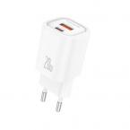 Φορτιστής Ταξιδίου Ταχείας Φόρτισης Foneng EU70 με Διπλή Έξοδο USB A & USB C PD 20W 3A Λευκό