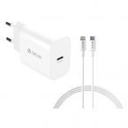 Φορτιστής Ταξιδίου Ταχείας Φόρτισης Devia RCE-3005CL 30W με Έξοδο USB C GaN PD & Καλώδιο USB C σε Lightning Smart 1m Λευκό