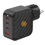 Φορτιστής Ταξιδίου Ταχείας Φόρτισης Hammer RapidCharge Duo με Τετραπλή Έξοδο USB A & 3 x USB C PD 100W Μαύρο