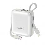 Φορτιστής Ανάγκης Foneng PX115 Mini PD 22.5W 10000mAh με 2 Ενσωματωμένα Καλώδια Χρύσο