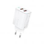 Φορτιστής Ταξιδίου Ταχείας Φόρτισης Foneng EU63 με Διπλή Έξοδο 2xUSB A 12W 2.4A Λευκό
